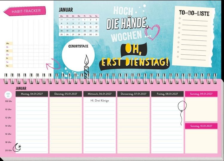 Produktbild: Tischkalender 2027 quer: Am Ende der Nerven ist noch l&auml;ngst nicht Feierabend