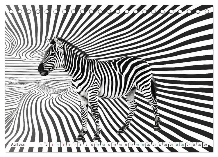 Produktbild: ZEBRAS - Modern Art (Tischkalender 2026 DIN A5 quer), CALVENDO Monatskalender