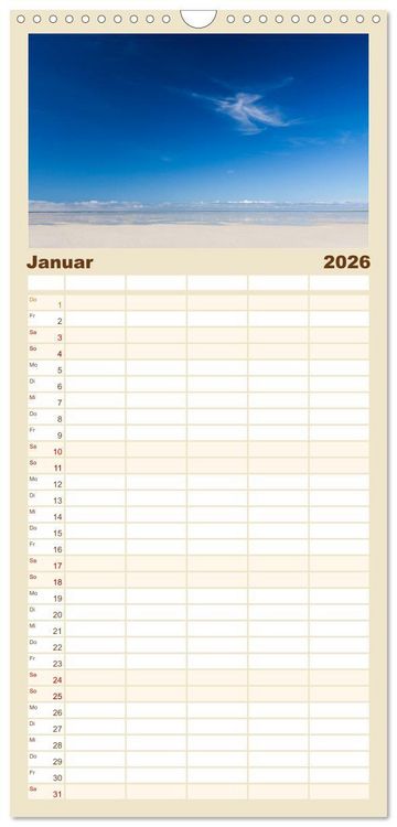 Produktbild: Familienplaner 2026 - Sankt Peter-Ording. Sonne - Strand - Meer mit 5 Spalten (Wandkalender, 21 x 45 cm) CALVENDO