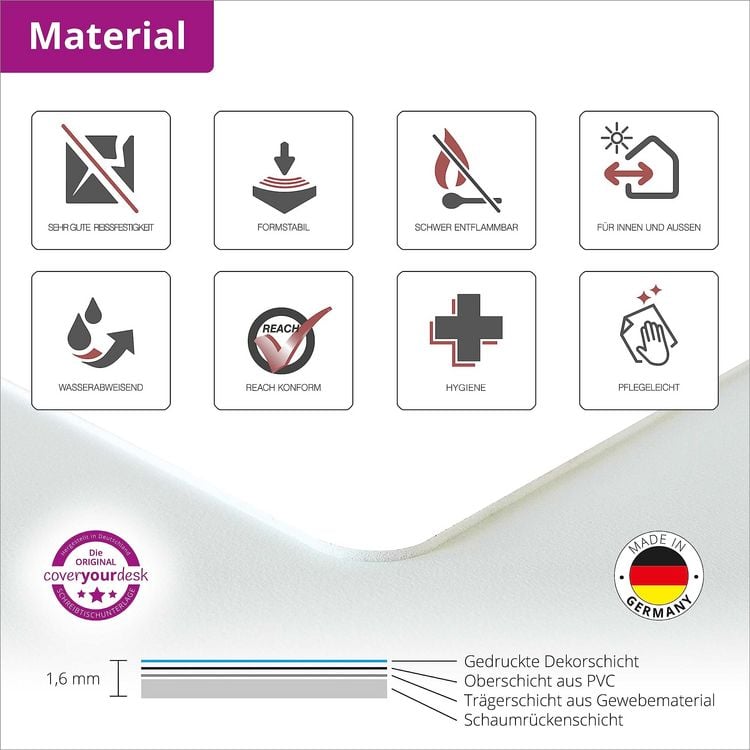 Produktbild: Cover-your-desk Schreibtischunterlage f&uuml;r Kinder Fu&szlig;ball Elfmeter Schuss und Tor, aus hochwertigem Vinyl , 60 x 40 cm