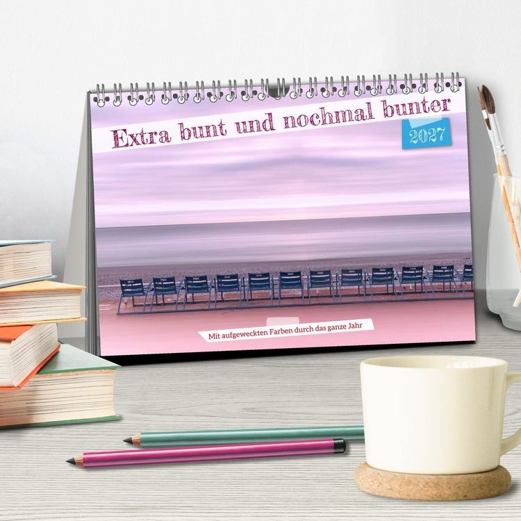 Produktbild: Extra bunt und nochmal bunter (Tischkalender 2027 DIN A5 quer), CALVENDO Monatskalender