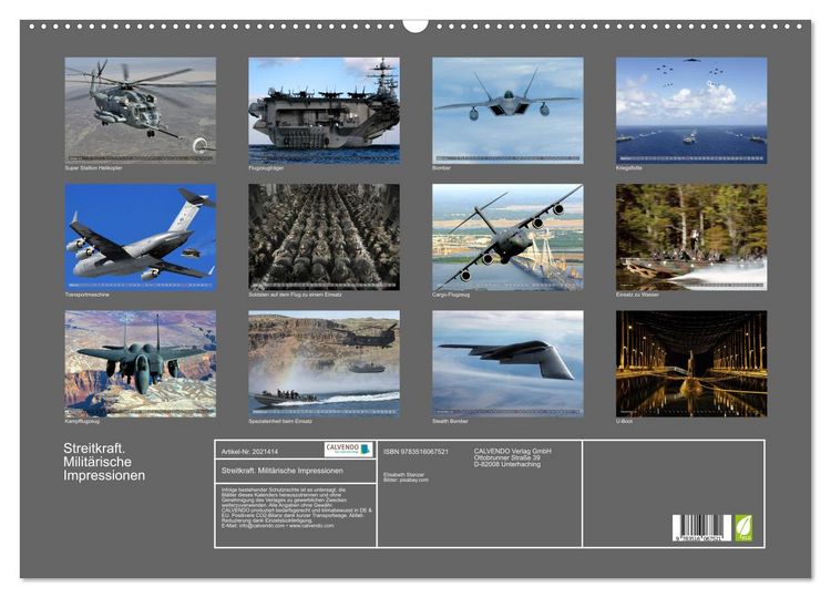 Produktbild: Streitkraft. Milit&auml;rische Impressionen (Wandkalender 2026 DIN A2 quer), CALVENDO Monatskalender