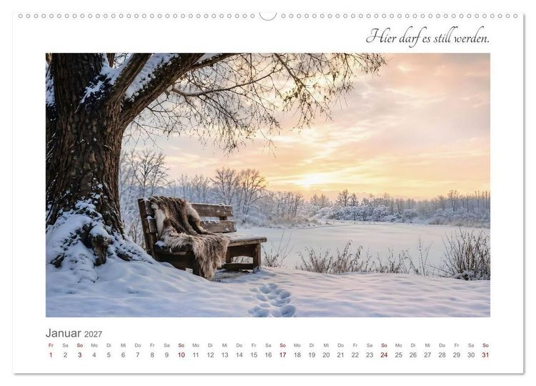 Produktbild: Dort, wo es leiser wird - Zw&ouml;lf Orte zum Ankommen, Durchatmen und Verweilen (Wandkalender 2027 DIN A2 quer), CALVENDO Monatskalender