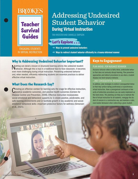 Produktbild: Addressing Undesired Student Behavior During Virtual Instruction