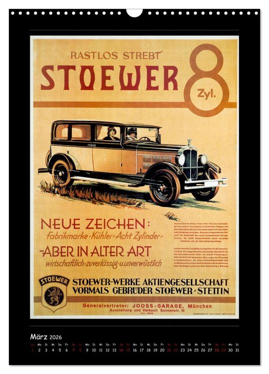 Produktbild: Historische Automobilplakate (Wandkalender 2026 DIN A3 hoch), CALVENDO Monatskalender