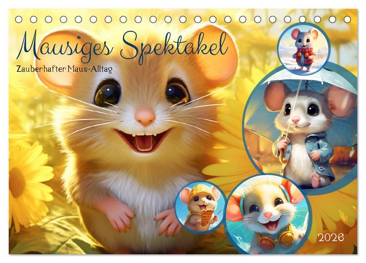 Produktbild: Mausiges Spektakel. Zauberhafter Maus-Alltag (Tischkalender 2026 DIN A5 quer), CALVENDO Monatskalender