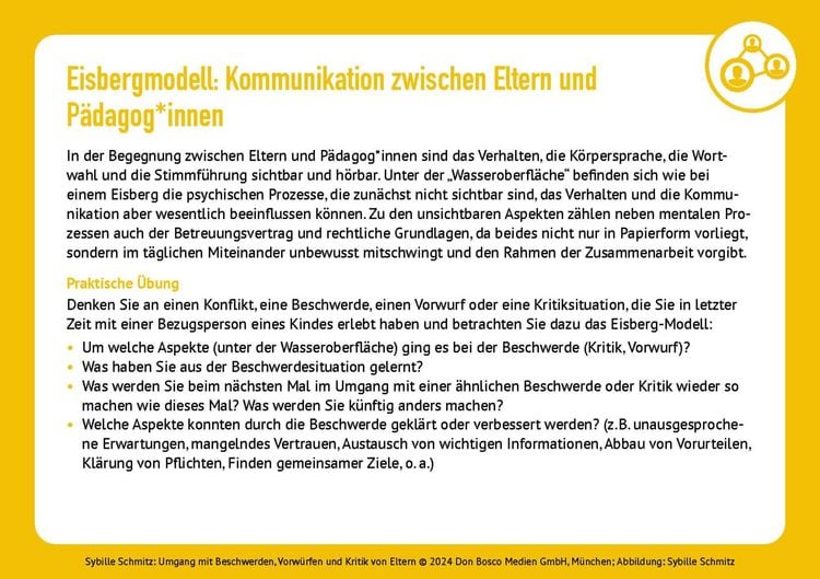 Produktbild: Umgang mit Beschwerden, Vorw&uuml;rfen und Kritik von Eltern