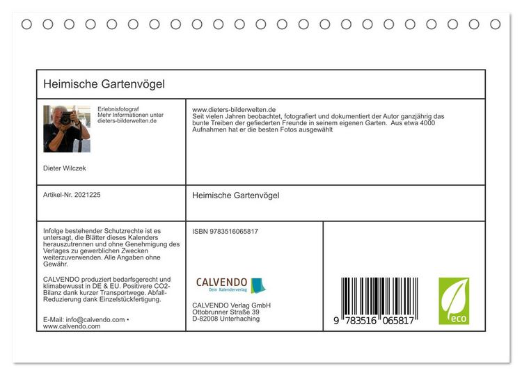 Produktbild: Heimische Gartenv&ouml;gel (Tischkalender 2026 DIN A5 quer), CALVENDO Monatskalender