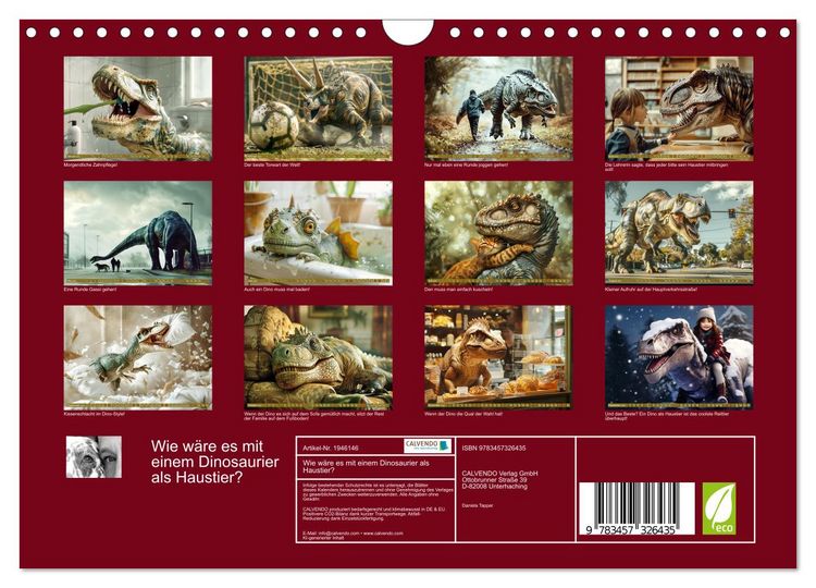 Produktbild: Wie w&auml;re es mit einem Dinosaurier als Haustier? (Wandkalender 2026 DIN A4 quer), CALVENDO Monatskalender