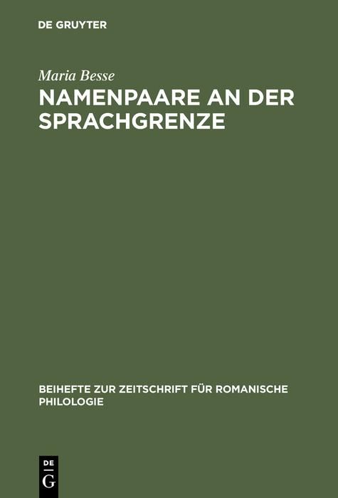Produktbild: Namenpaare an der Sprachgrenze