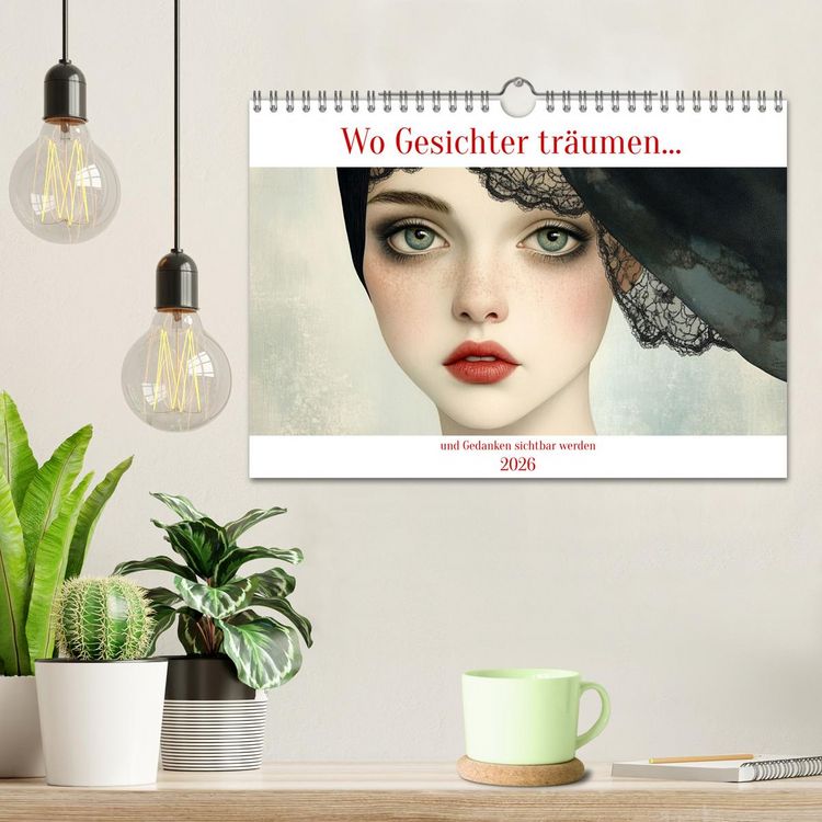 Produktbild: Wo Gesichter tr&auml;umen und Gedanken sichtbar werden (Wandkalender 2026 DIN A4 quer), CALVENDO Monatskalender