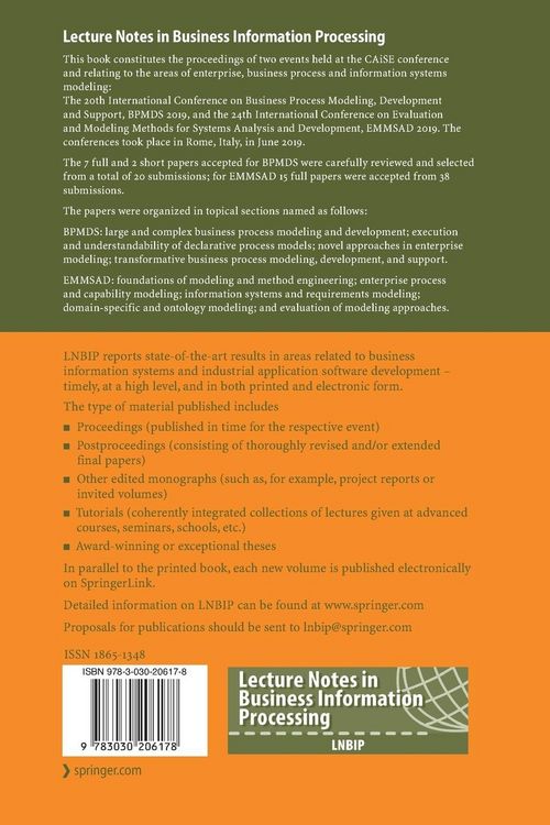 Produktbild: Enterprise, Business-Process and Information Systems Modeling