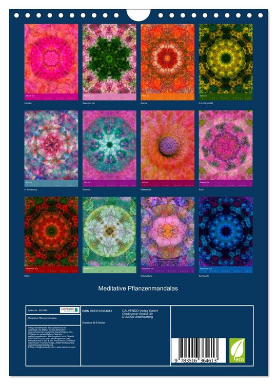 Produktbild: Meditative Pflanzenmandalas (Wandkalender 2026 DIN A4 hoch), CALVENDO Monatskalender