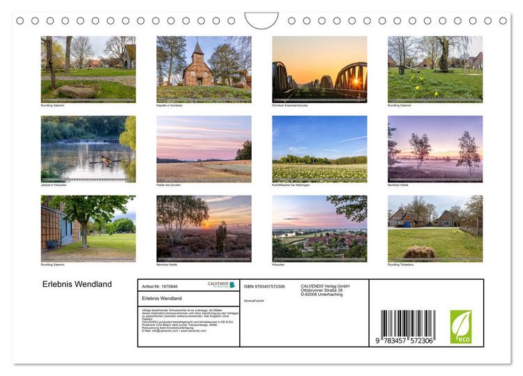 Produktbild: Erlebnis Wendland (Wandkalender 2026 DIN A4 quer), CALVENDO Monatskalender