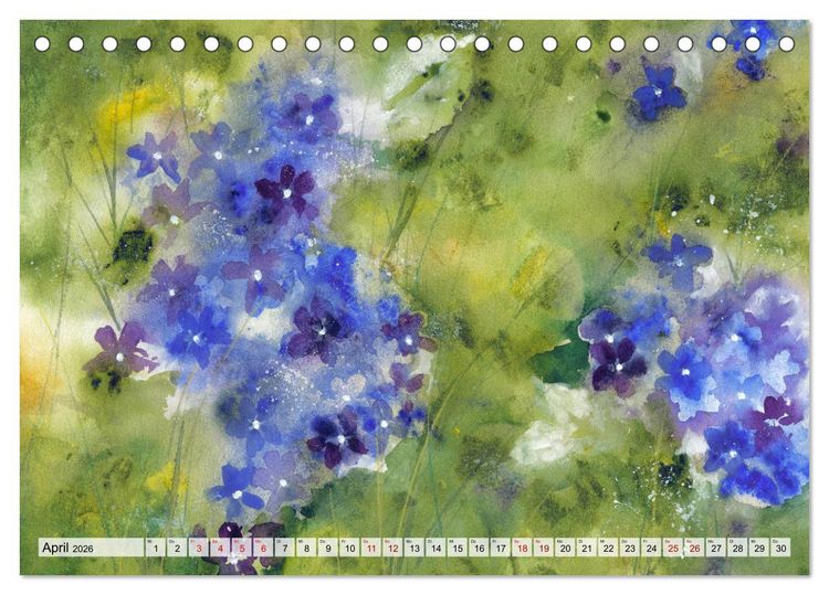 Produktbild: Blumenaquarelle aus der N&auml;he (Tischkalender 2026 DIN A5 quer), CALVENDO Monatskalender