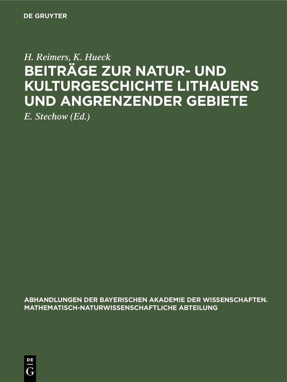 Produktbild: Beitr&auml;ge zur Natur- und Kulturgeschichte Lithauens und angrenzender Gebiete