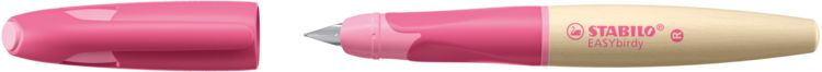 Produktbild: STABILO Schulf&uuml;ller ergonomisch f&uuml;r Rechtsh&auml;nder mit Anf&auml;nger-Feder A -   EASYbirdy Timber in pink- inkl. Patrone