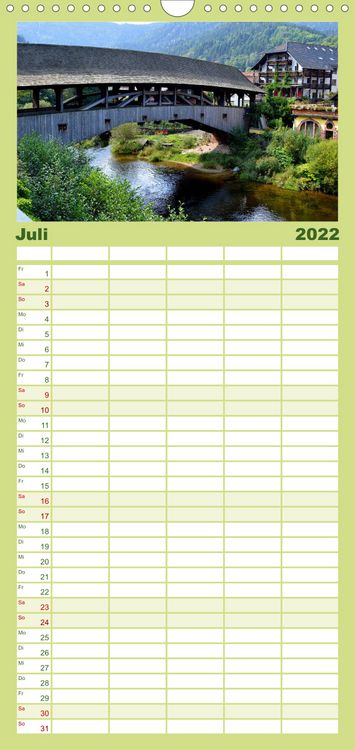 Produktbild: Familienplaner Malerisches Murgtal (Wandkalender 2022 , 21 cm x 45 cm, hoch)
