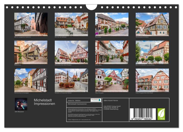 Produktbild: Michelstadt Impressionen (Wandkalender 2026 DIN A4 quer), CALVENDO Monatskalender