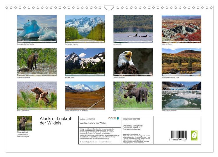 Produktbild: Alaska - Lockruf der Wildnis (Wandkalender 2026 DIN A3 quer), CALVENDO Monatskalender