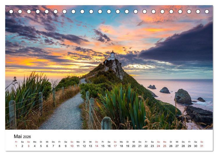 Produktbild: Neuseeland - Atemberaubende Natur und Landschaften (Tischkalender 2026 DIN A5 quer), CALVENDO Monatskalender