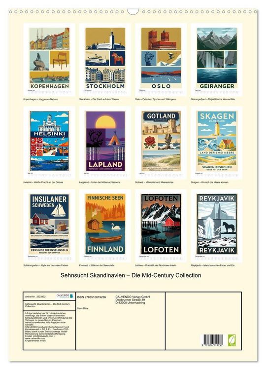Produktbild: Sehnsucht Skandinavien &ndash; Die Mid-Century Collection (Wandkalender 2027 DIN A2 hoch), CALVENDO Monatskalender
