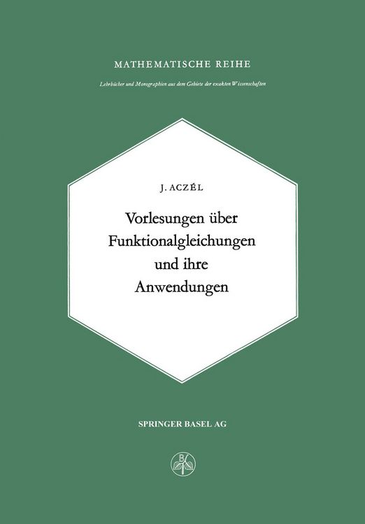 Produktbild: Vorlesungen &uuml;ber Funktionalgleichungen und ihre Anwendungen