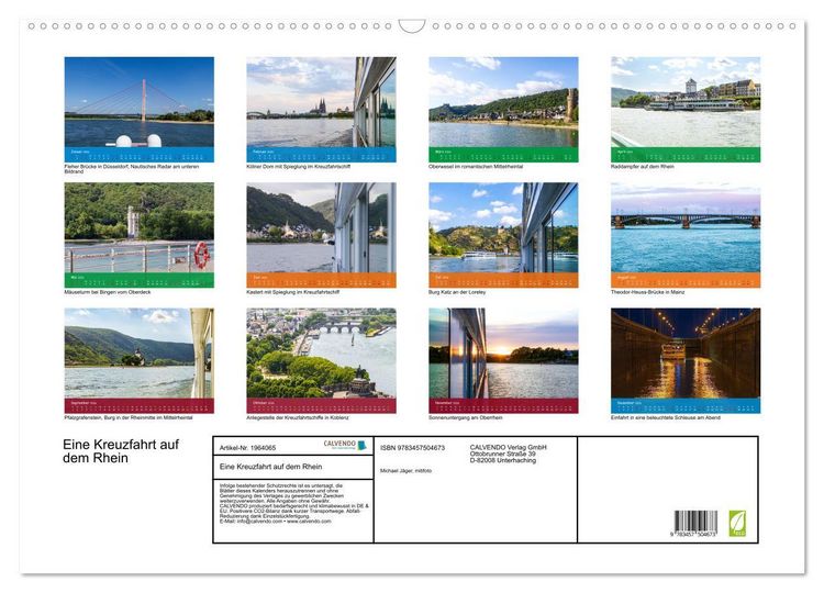Produktbild: Eine Kreuzfahrt auf dem Rhein (Wandkalender 2026 DIN A2 quer), CALVENDO Monatskalender