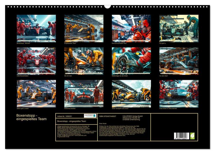 Produktbild: Boxenstopp - eingespieltes Team (Wandkalender 2026 DIN A2 quer), CALVENDO Monatskalender