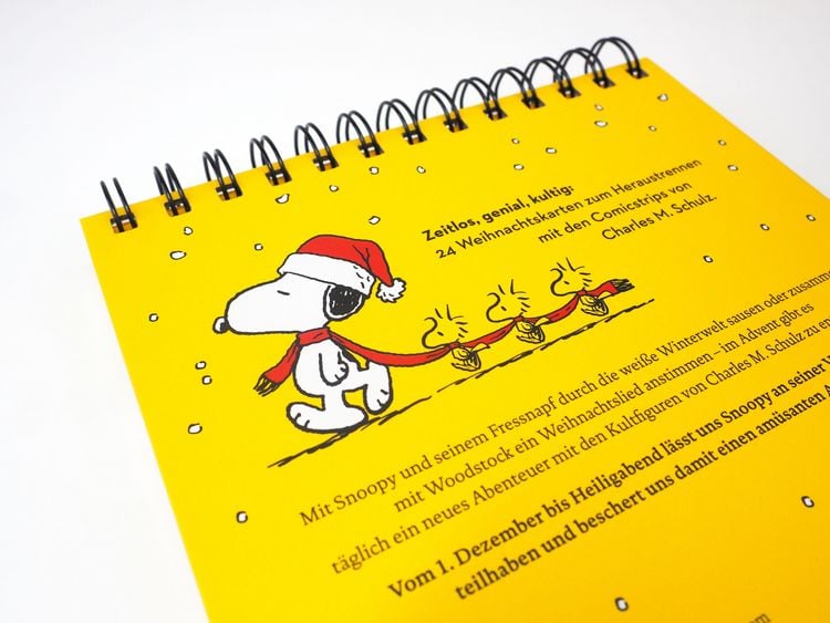 Produktbild: Snoopys Adventskalender. 24 Postkarten f&uuml;r die Weihnachtszeit (Advents-Postkartenaufsteller)