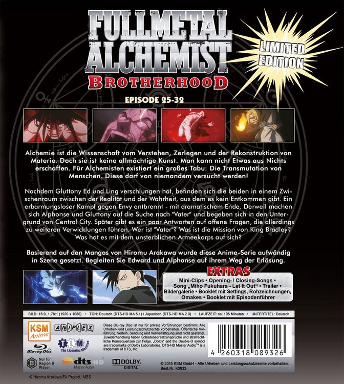 Produktbild: Fullmetal Alchemist - Brotherhood Vol. 4/Episode 25-32 [LE]