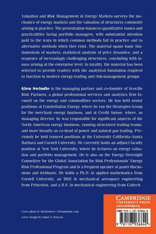 Produktbild: Valuation and Risk Management in Energy Markets