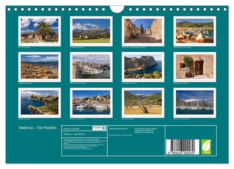Produktbild: Mallorca &ndash; Der Norden (Wandkalender 2026 DIN A4 quer), CALVENDO Monatskalender