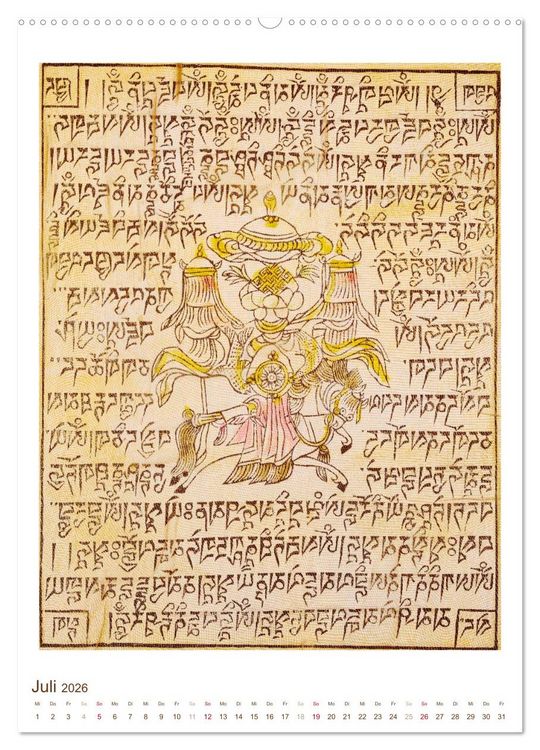 Produktbild: Mit Buddha durchs Jahr: historische Zeichnungen (Wandkalender 2026 DIN A2 hoch), CALVENDO Monatskalender