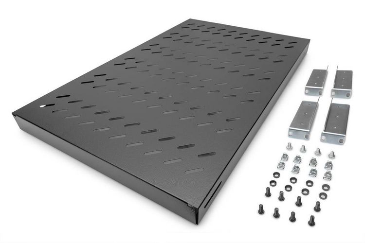 Produktbild: Digitus DN-97649 19 Zoll Netzwerkschrank-Ger&auml;teboden 1 HE variable Befestigungsschienen Geeignet f&uuml;r Schranktiefe: 1000 mm Schwarz (RAL 9005)