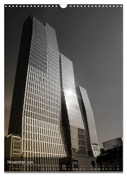 Produktbild: Frankfurt monochrom (Wandkalender 2026 DIN A3 hoch), CALVENDO Monatskalender