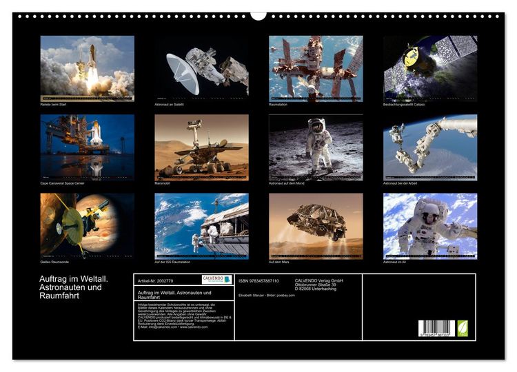 Produktbild: Auftrag im Weltall. Astronauten und Raumfahrt (Wandkalender 2026 DIN A2 quer), CALVENDO Monatskalender