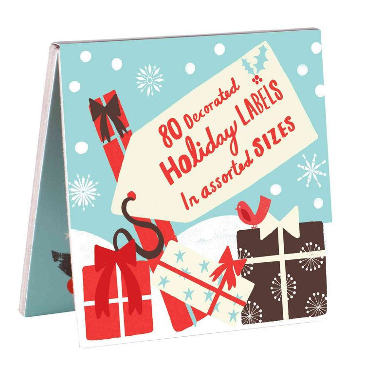Produktbild: 80 Decorated Holiday Labels In assorted Sizes