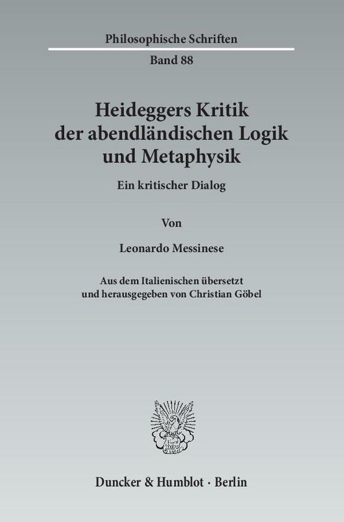 Produktbild: Heideggers Kritik der abendl&auml;ndischen Logik und Metaphysik.
