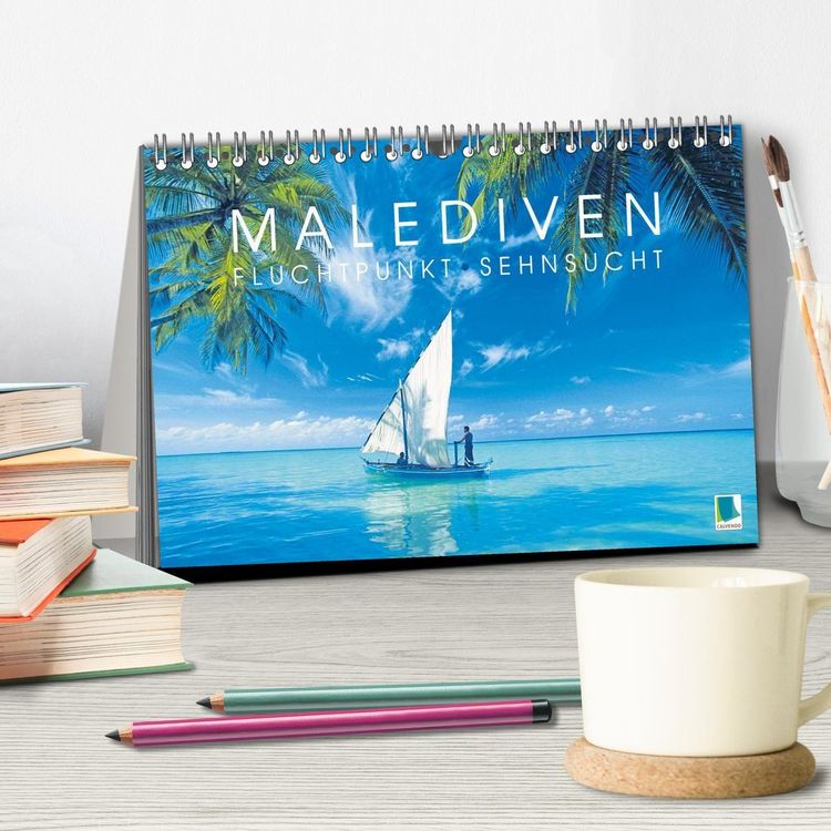 Produktbild: Die Malediven: Fluchtpunkt Sehnsucht (Tischkalender 2027 DIN A5 quer), CALVENDO Monatskalender