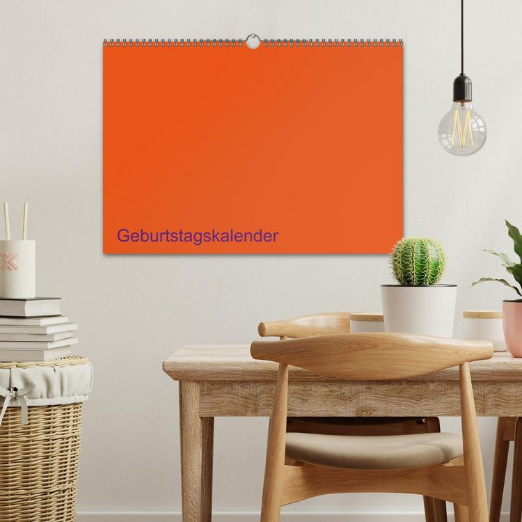 Produktbild: Bastel-Geburtstagskalender orange / Geburtstagskalender (Wandkalender 2026 DIN A3 quer), CALVENDO Monatskalender