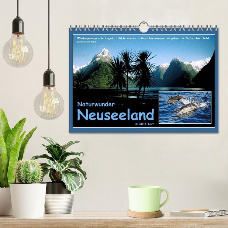 Produktbild: Naturwunder Neuseeland - in Bild und Text (Wandkalender 2027 DIN A4 quer), CALVENDO Monatskalender