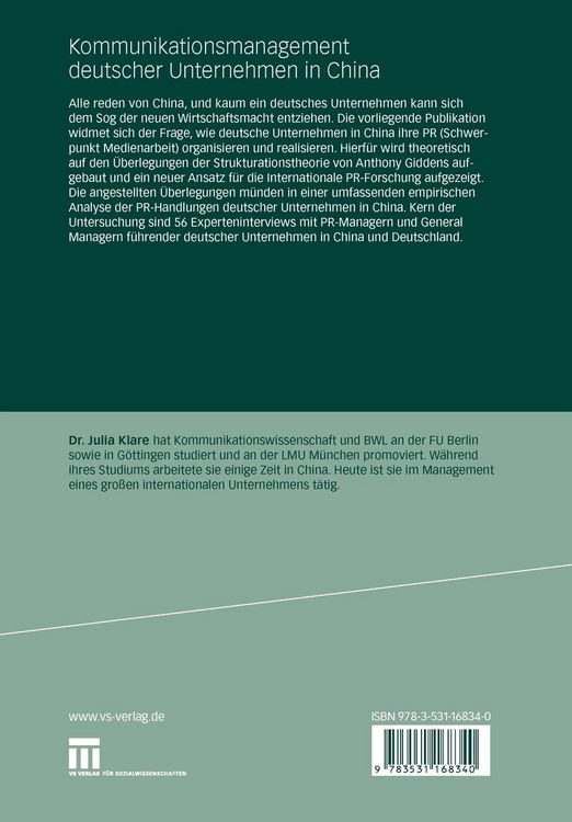 Produktbild: Kommunikationsmanagement deutscher Unternehmen in China