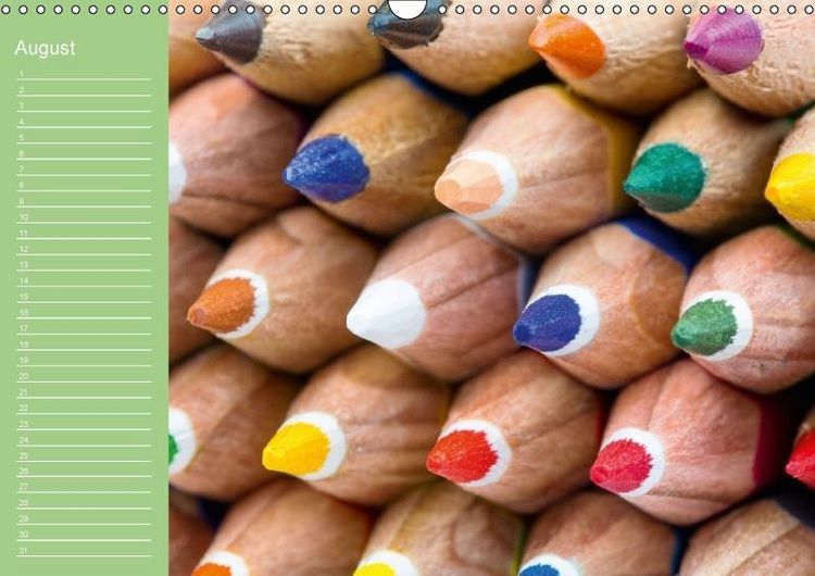 Produktbild: Die bunte Welt der Stifte - Geburtstagskalender (Wandkalender immerw&auml;hrend DIN A3 quer)