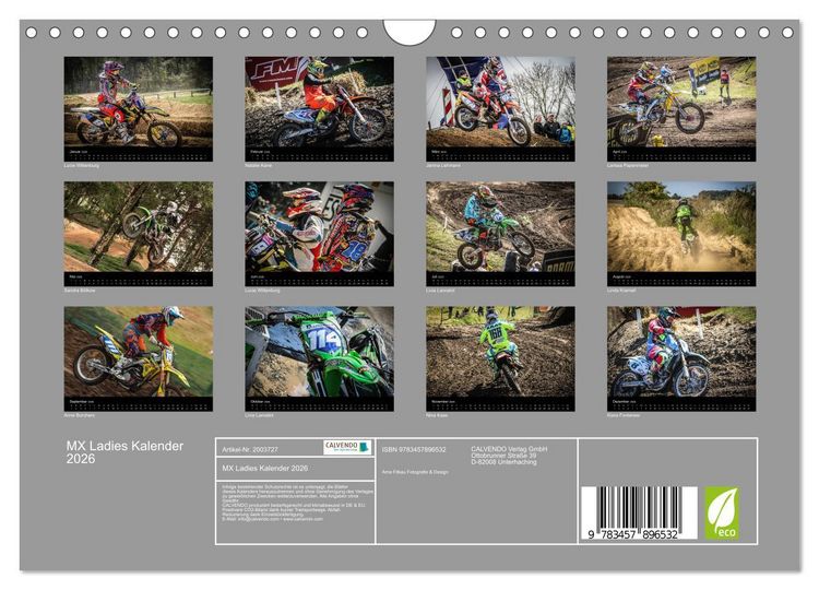 Produktbild: MX Ladies Kalender 2026 (Wandkalender 2026 DIN A4 quer), CALVENDO Monatskalender