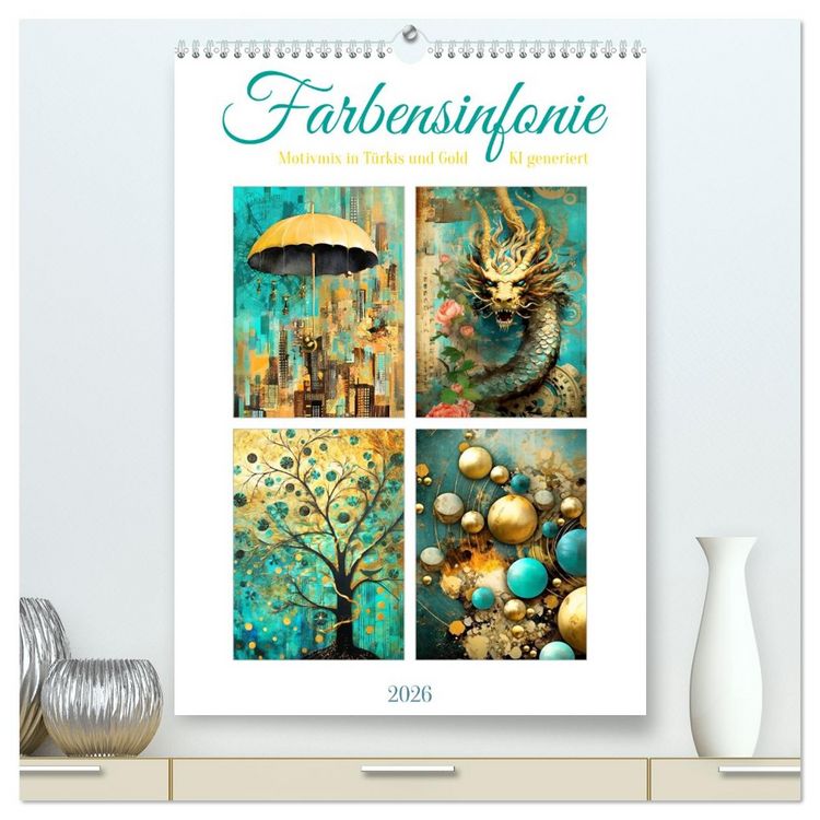 Produktbild: Farbensinfonie (hochwertiger Premium Wandkalender 2026 DIN A2 hoch), Kunstdruck in Hochglanz
