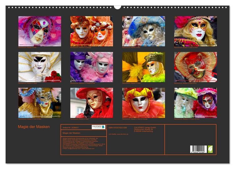 Produktbild: Magie der Masken (Wandkalender 2026 DIN A2 quer), CALVENDO Monatskalender