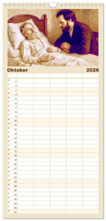 Produktbild: Familienplaner 2026 - Leo Tolstoi mit 5 Spalten (Wandkalender, 21 x 45 cm) CALVENDO