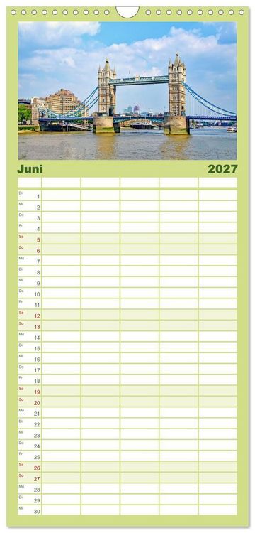 Produktbild: Familienplaner 2027 - Britische Inseln - Highlights des K&ouml;nigreichs mit 5 Spalten (Wandkalender, 21 x 45 cm) CALVENDO