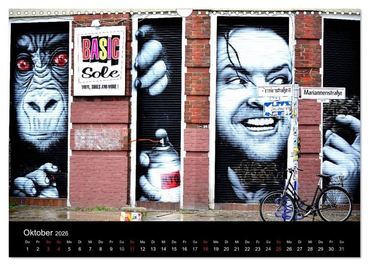 Produktbild: Urbane Kunst - Streetart 2026 (Wandkalender 2026 DIN A3 quer), CALVENDO Monatskalender